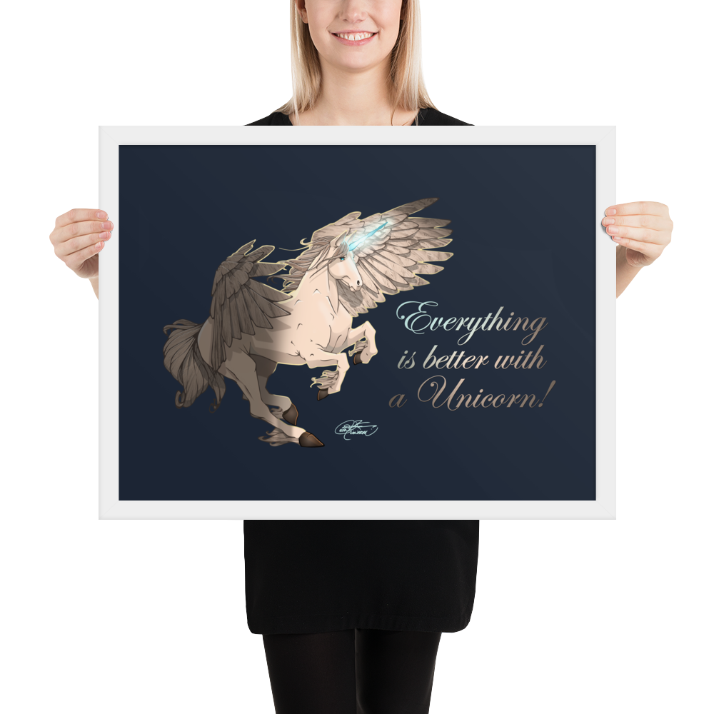 Framed Unicorn Pegasus Poster