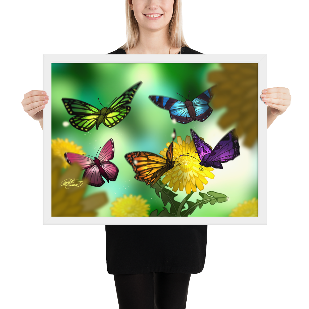 Framed Butterflies Poster