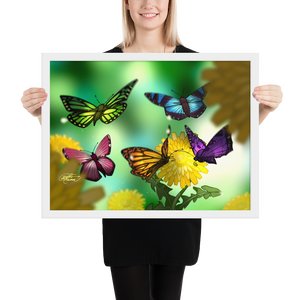 Framed Butterflies Poster
