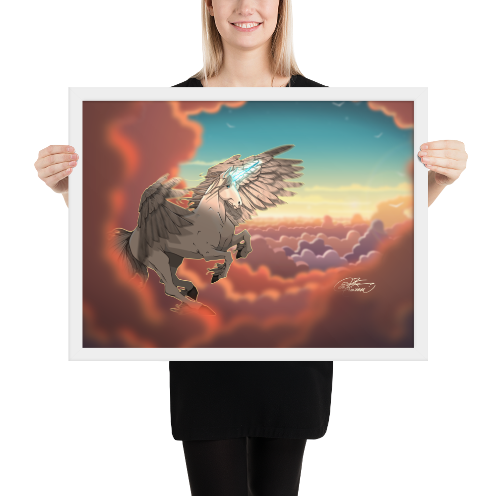 Framed Pegasus Unicorn Poster