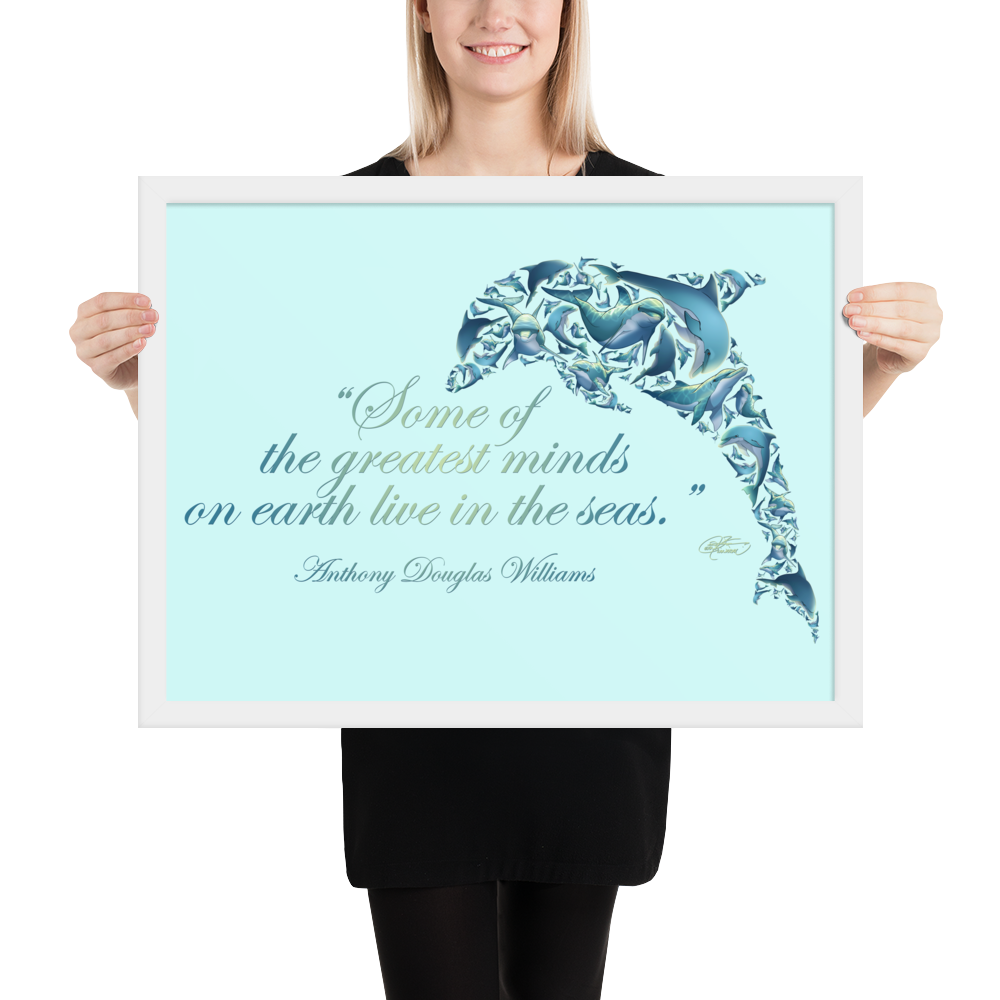 Framed Dolphin Collage Poster