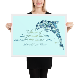 Framed Dolphin Collage Poster