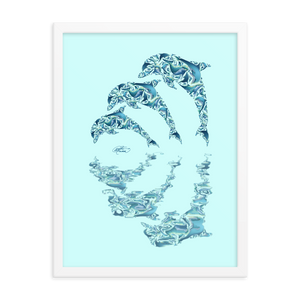 Framed Dolphin Collage Poster