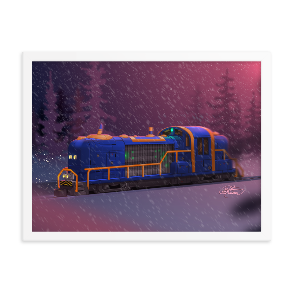 Framed Train Poster