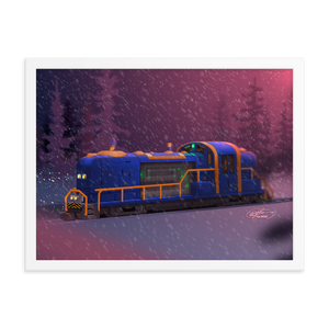 Framed Train Poster