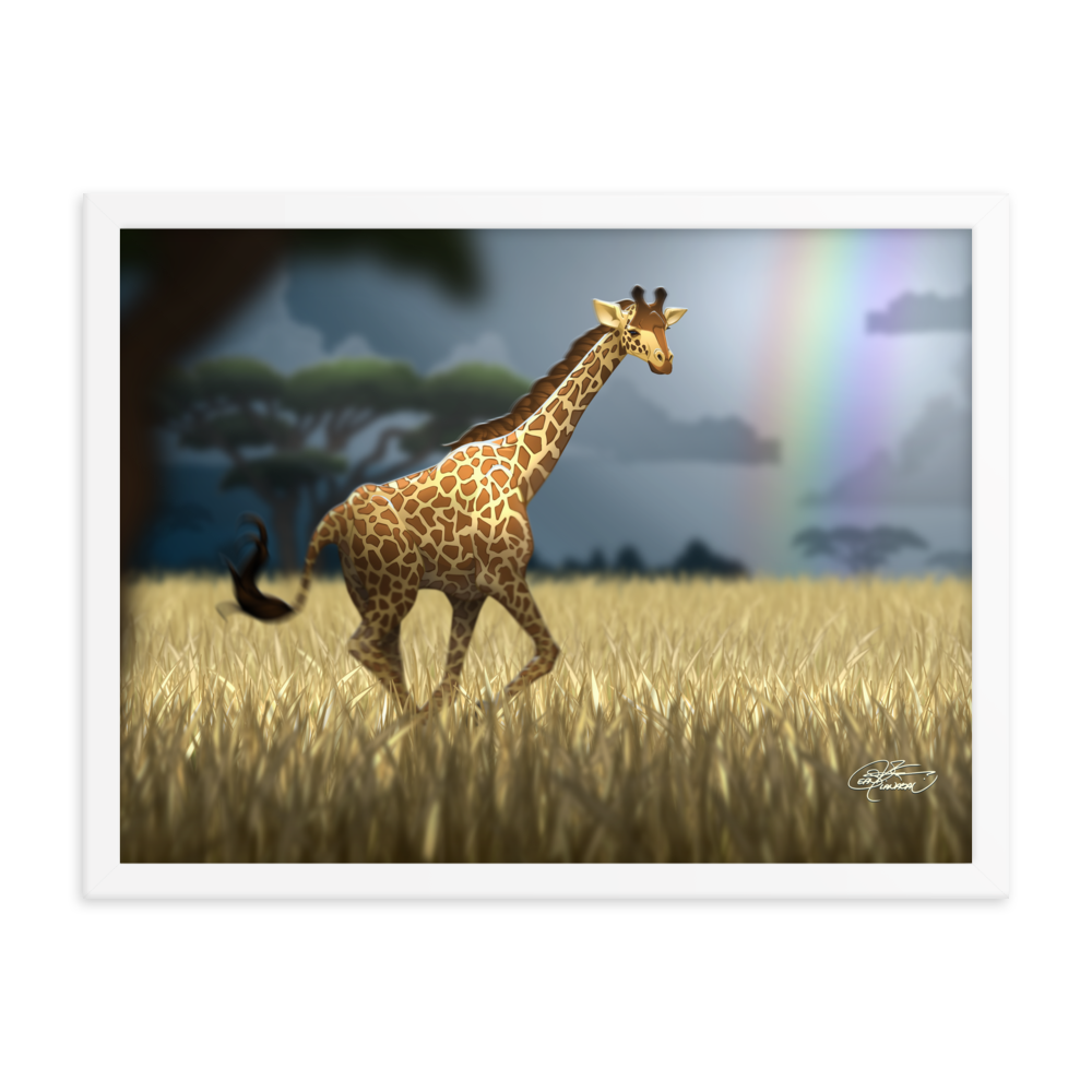 Framed Giraffe Poster