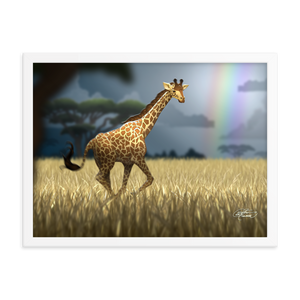 Framed Giraffe Poster