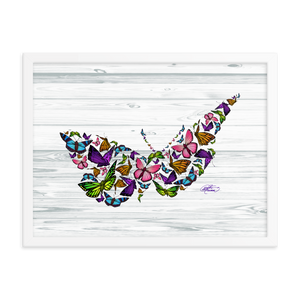 Framed Butterfly Collage Poster