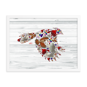 Framed Bird Collage Poster