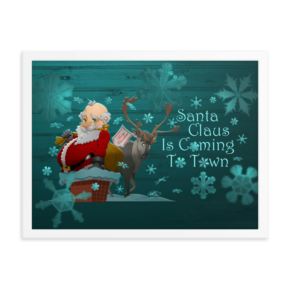 Framed Santa Christmas Poster