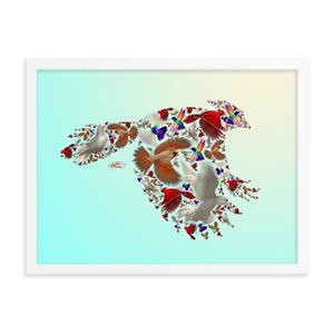 Framed Bird Collage Poster