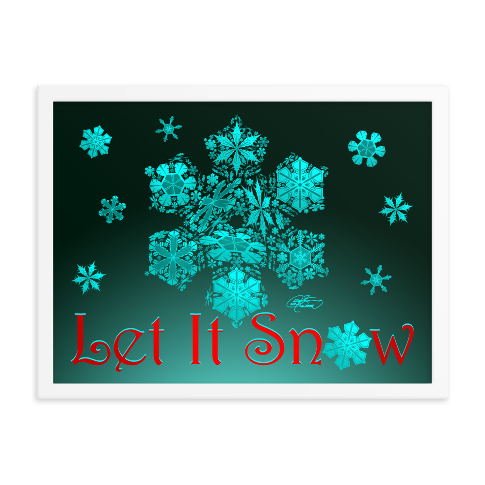 Framed Let It Snow Poster