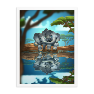 Framed Elephant Friends Poster