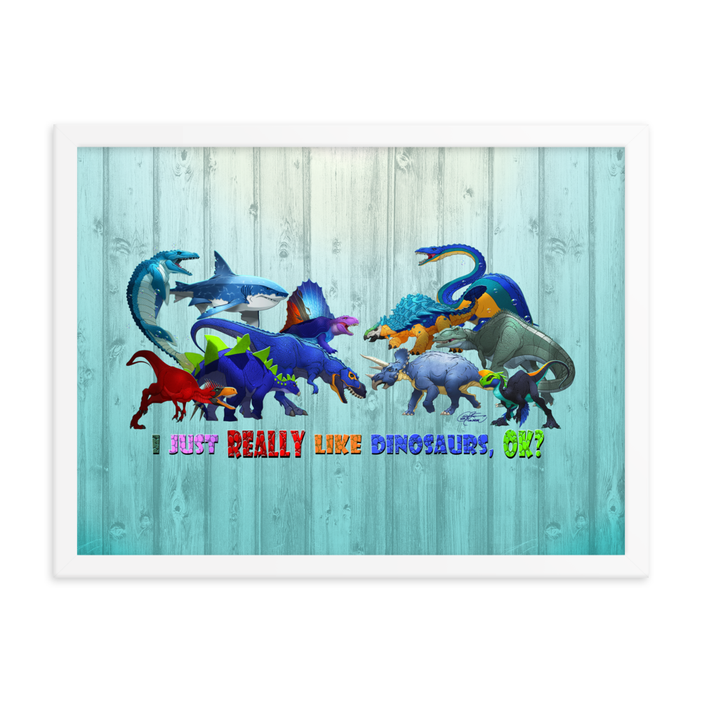 Framed Dinosaurs Poster