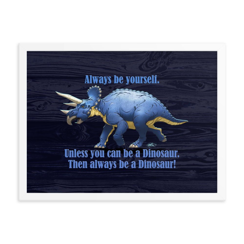 Framed Triceratops Poster