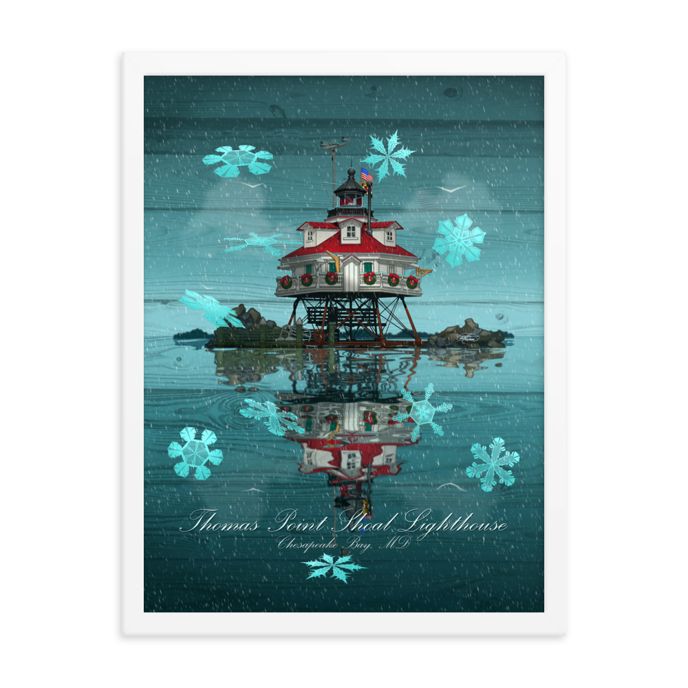 Framed Thomas Point Shoal Lighthouse Poster