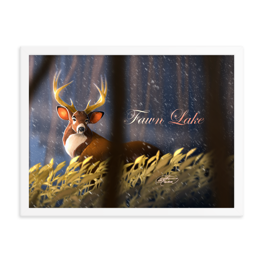 Framed Fawn Lake Poster