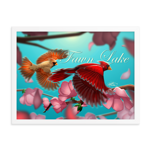 Framed Fawn Lake Cardinals Poster