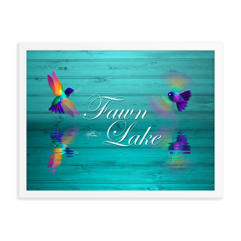 Framed Fawn Lake Hummingbirds Poster