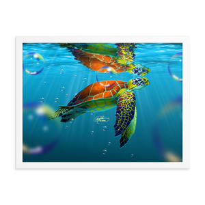 Framed Sea Turtle Poster