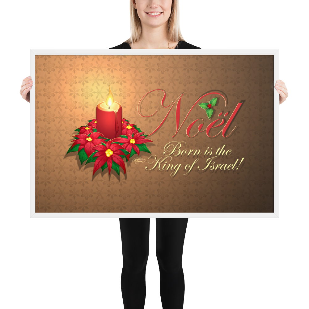 Framed Noel Poinsettia Poster
