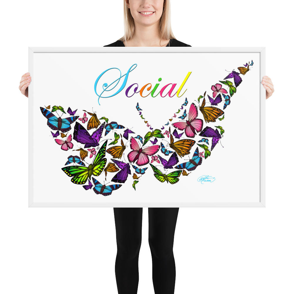 Framed Social Butterfly Poster