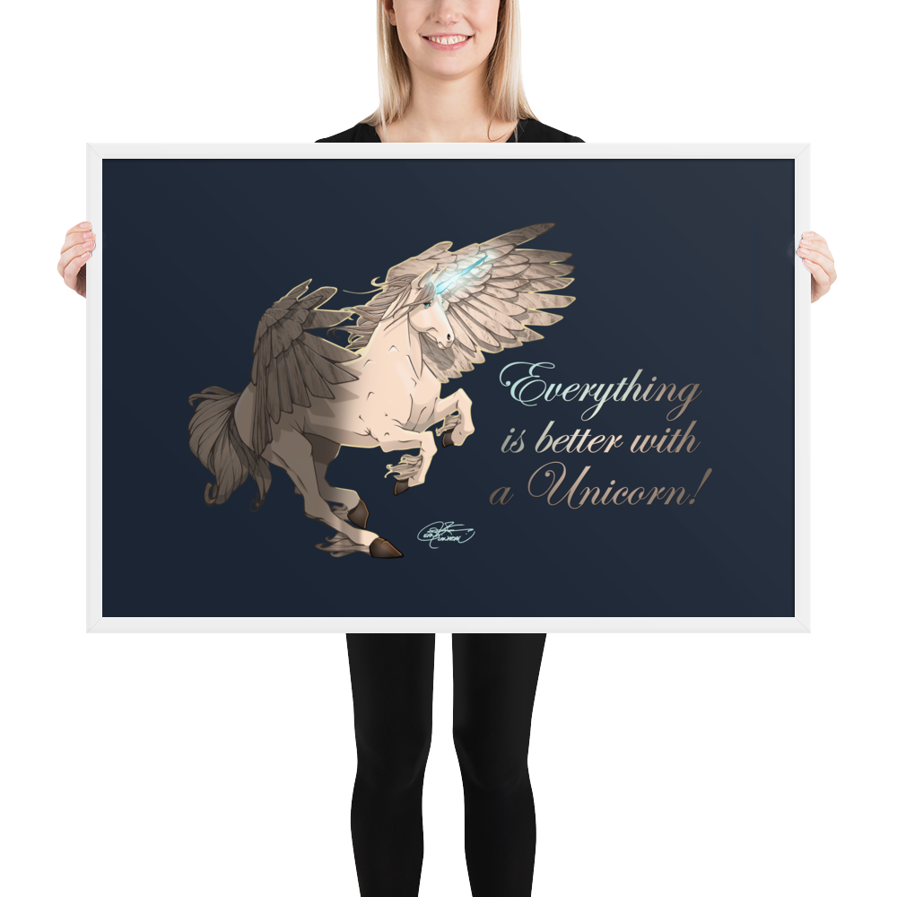 Framed Unicorn Pegasus Poster