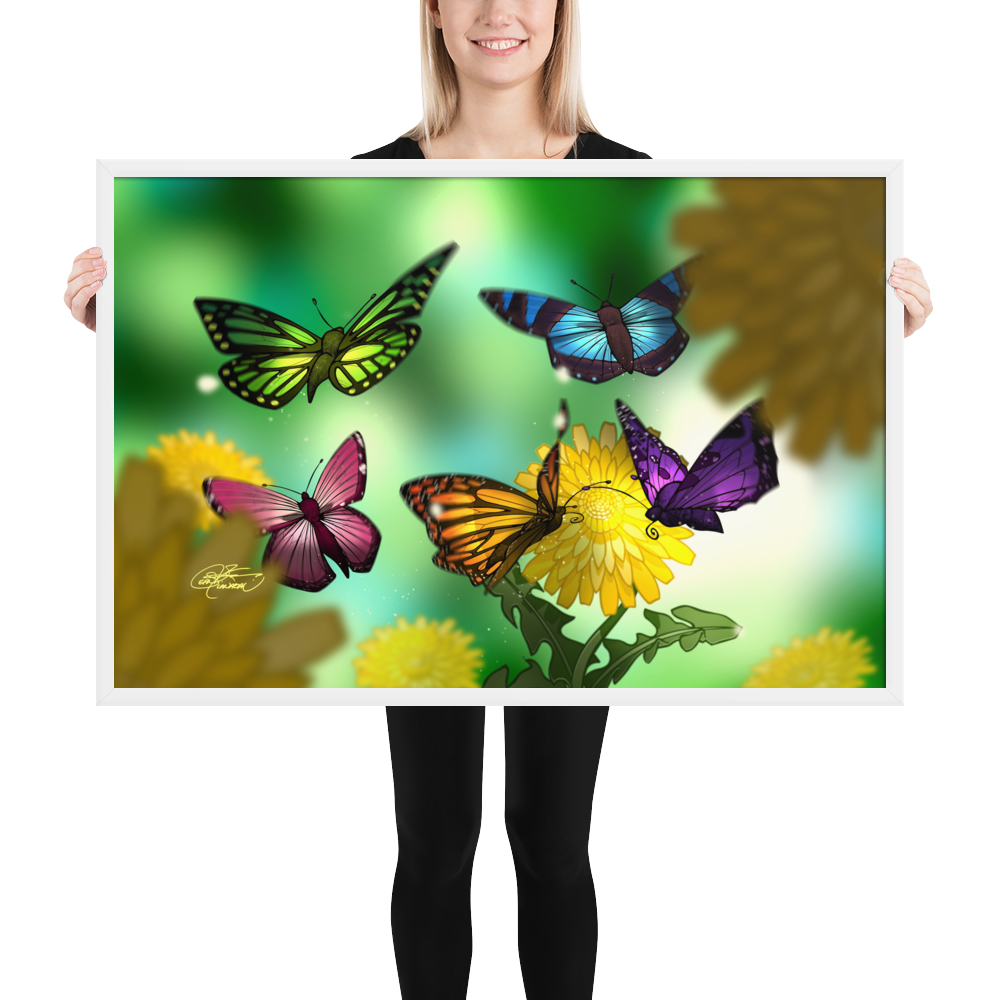 Framed Butterflies Poster