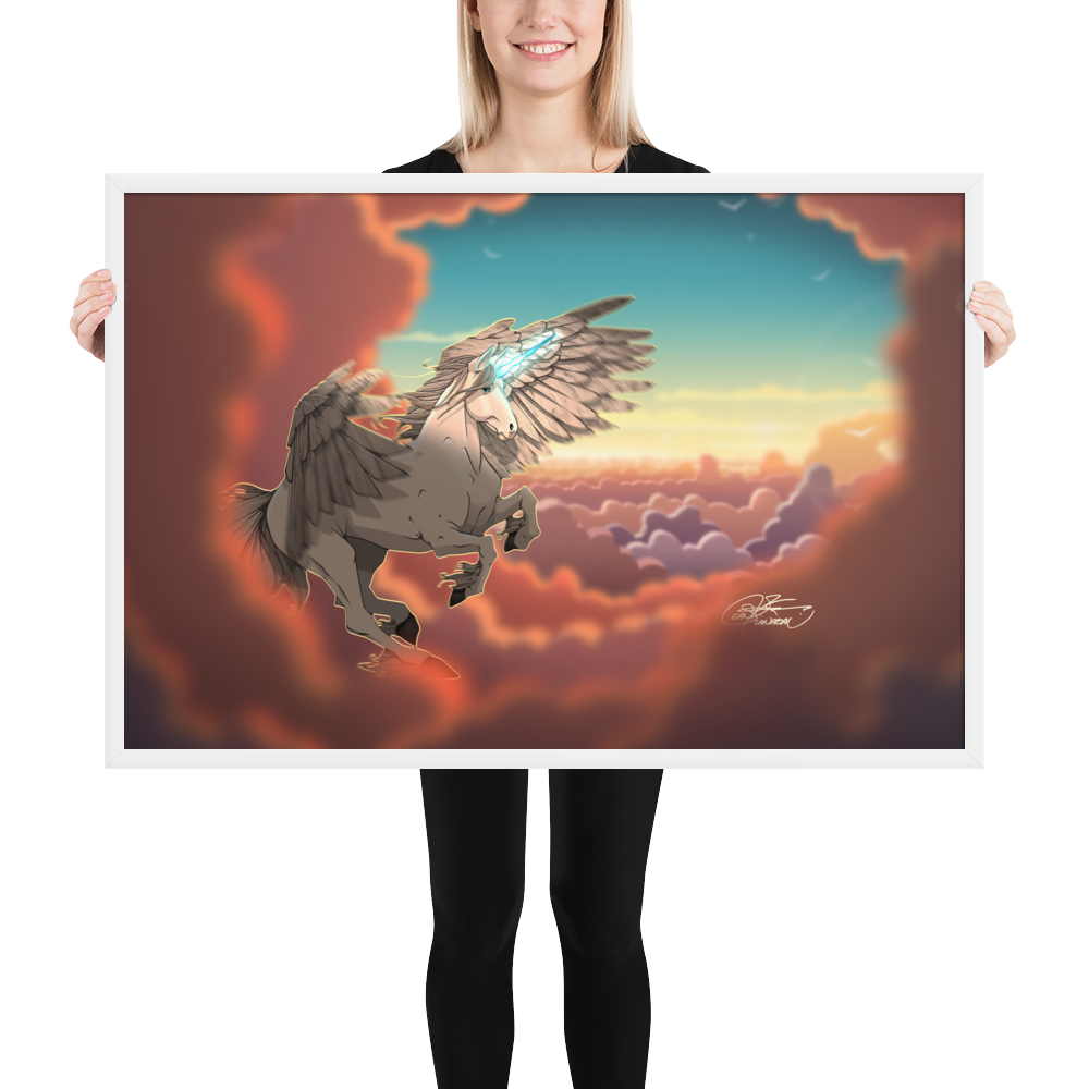 Framed Pegasus Unicorn Poster
