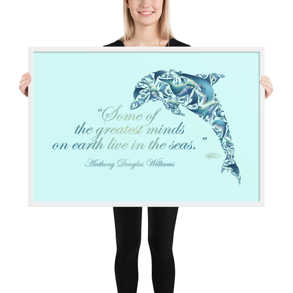 Framed Dolphin Collage Poster
