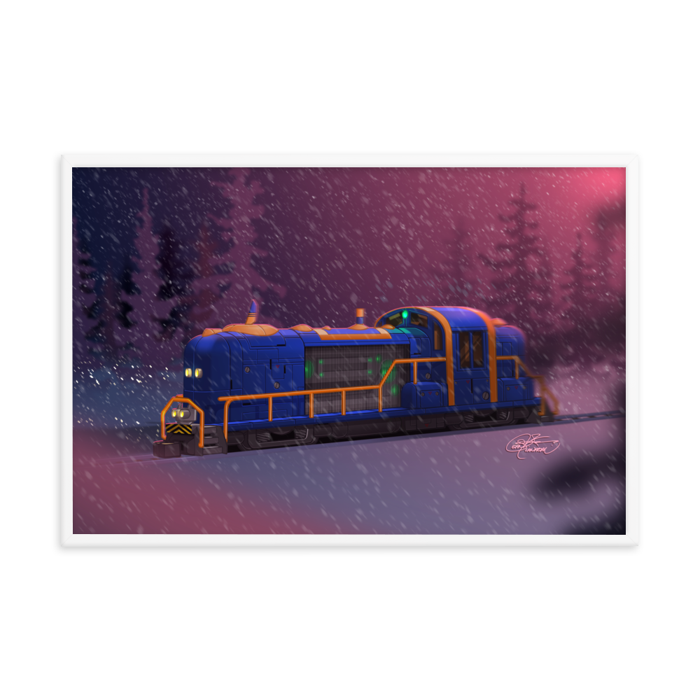 Framed Train Poster
