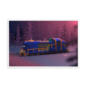 Framed Train Poster