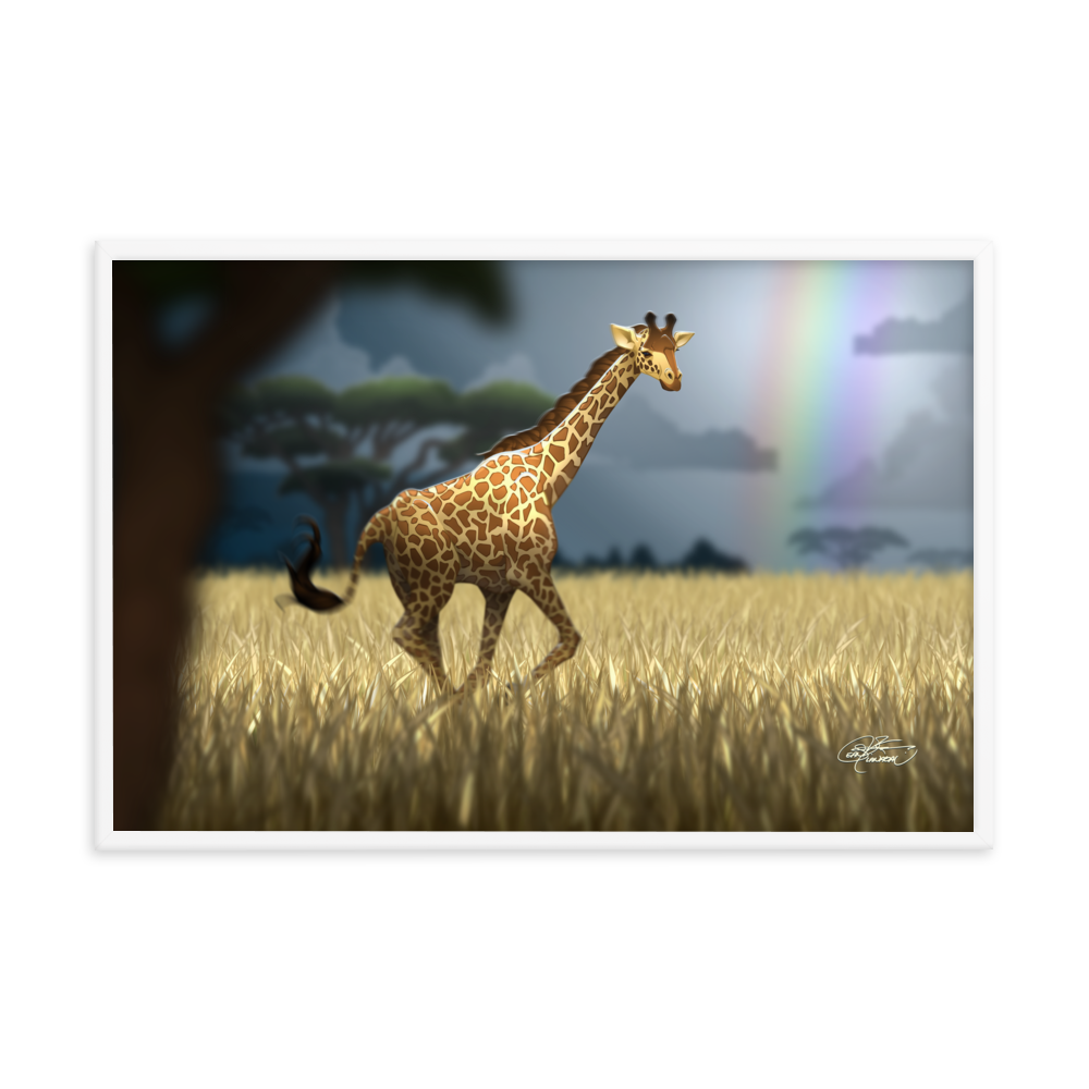 Framed Giraffe Poster