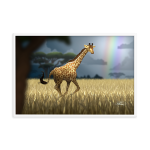 Framed Giraffe Poster