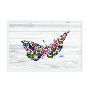 Framed Butterfly Collage Poster