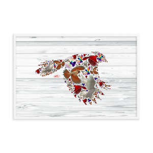 Framed Bird Collage Poster