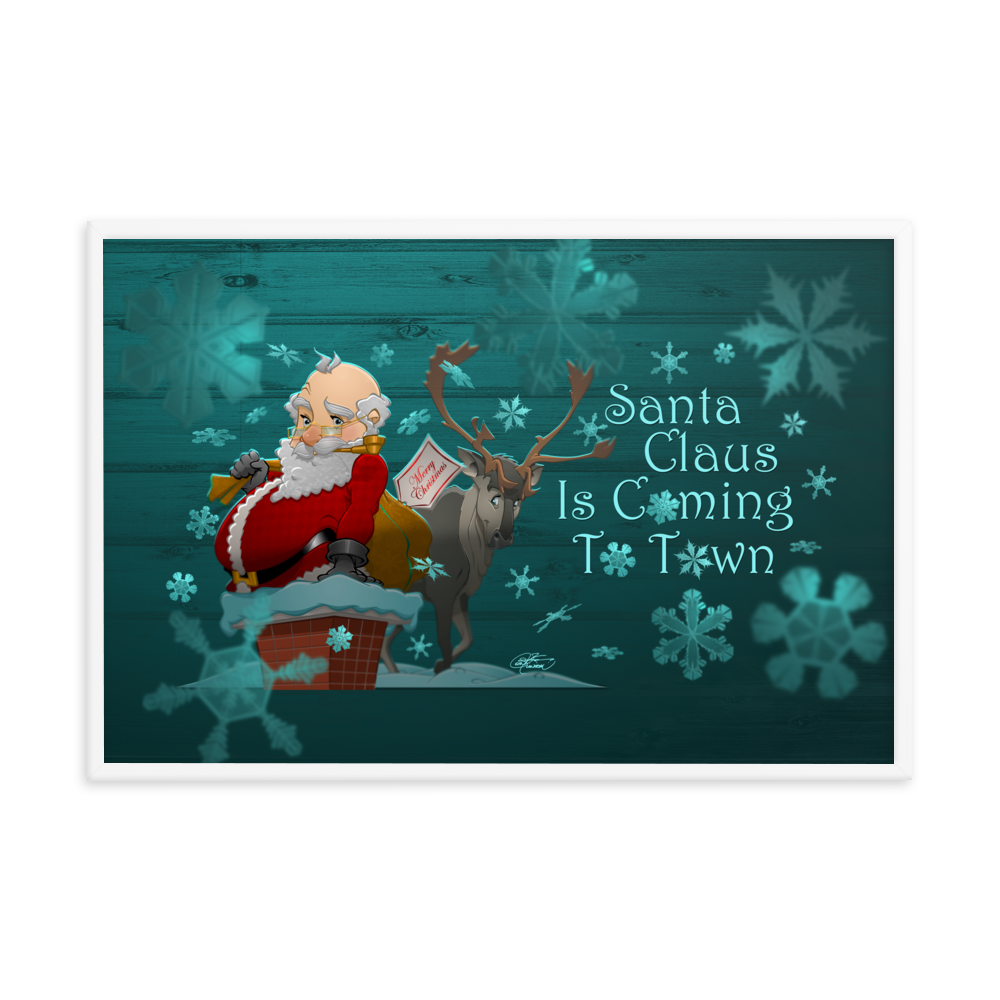 Framed Santa Christmas Poster