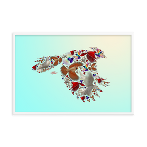 Framed Bird Collage Poster