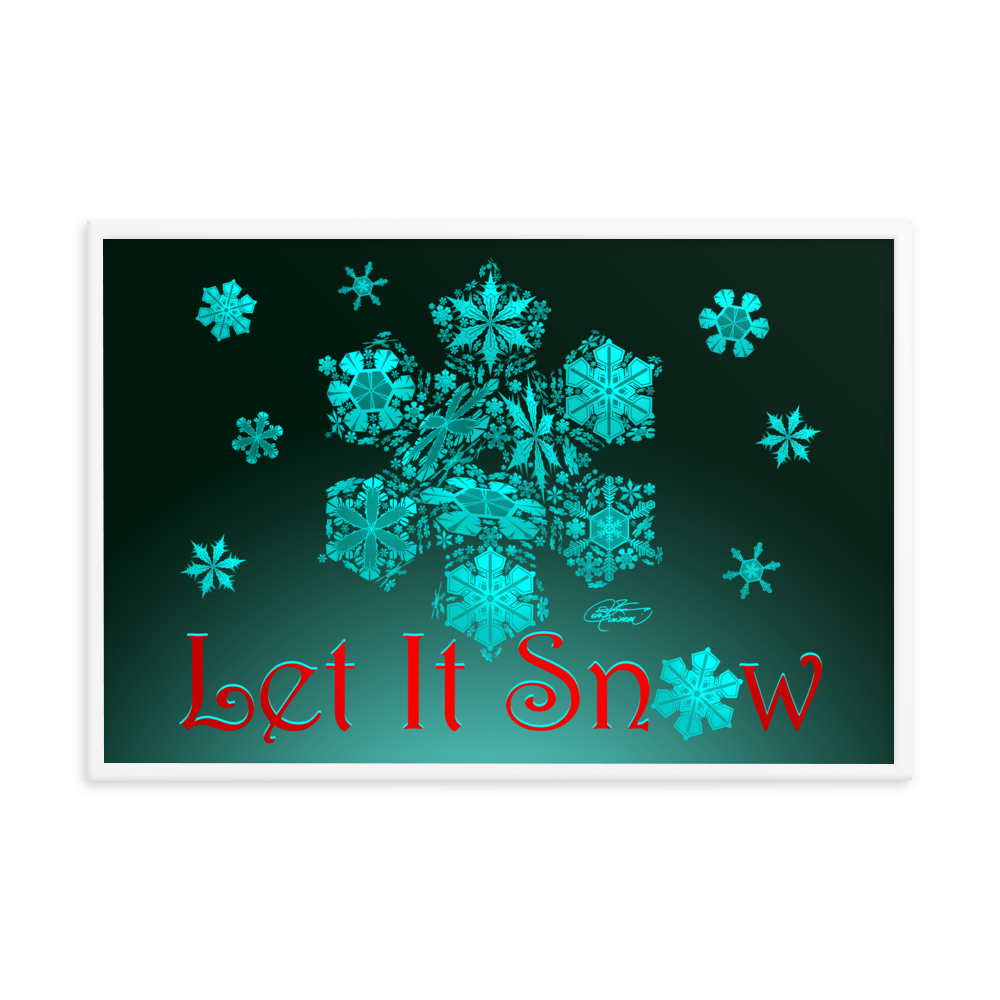 Framed Let It Snow Poster