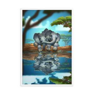 Framed Elephant Friends Poster