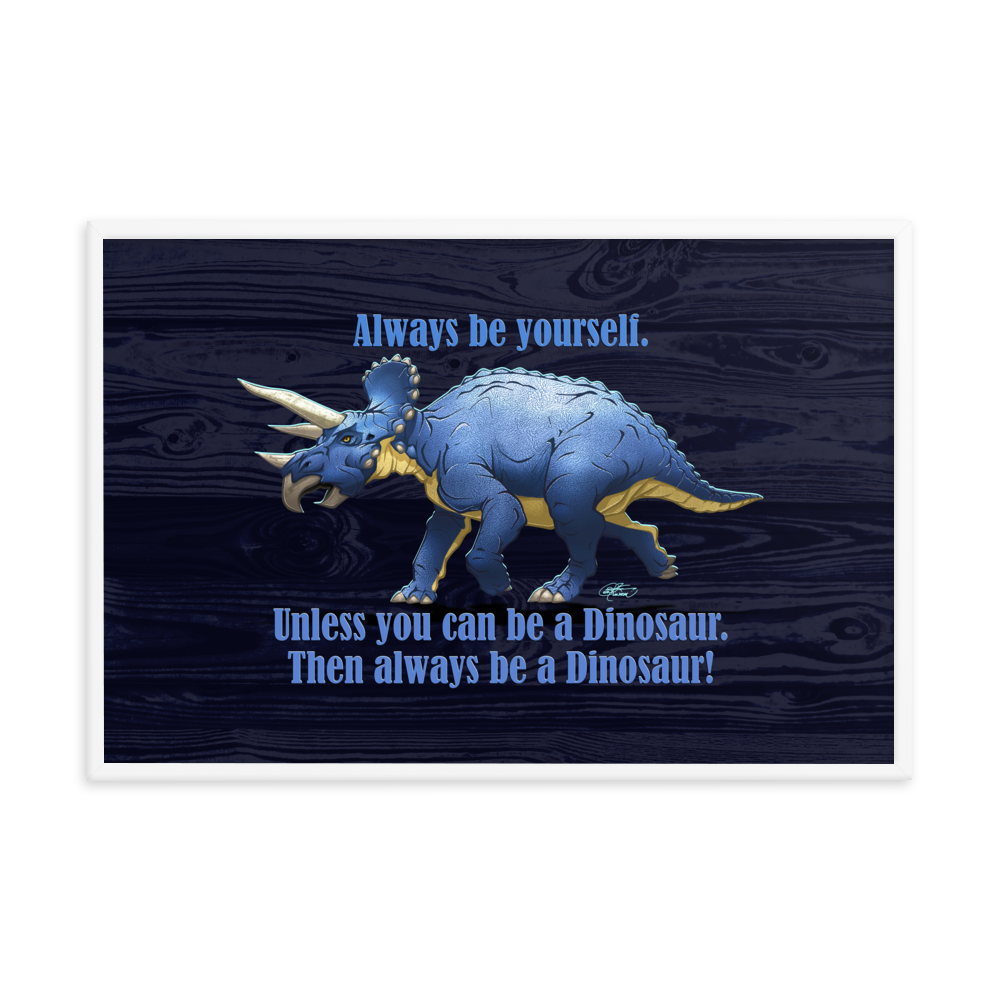 Framed Triceratops Poster
