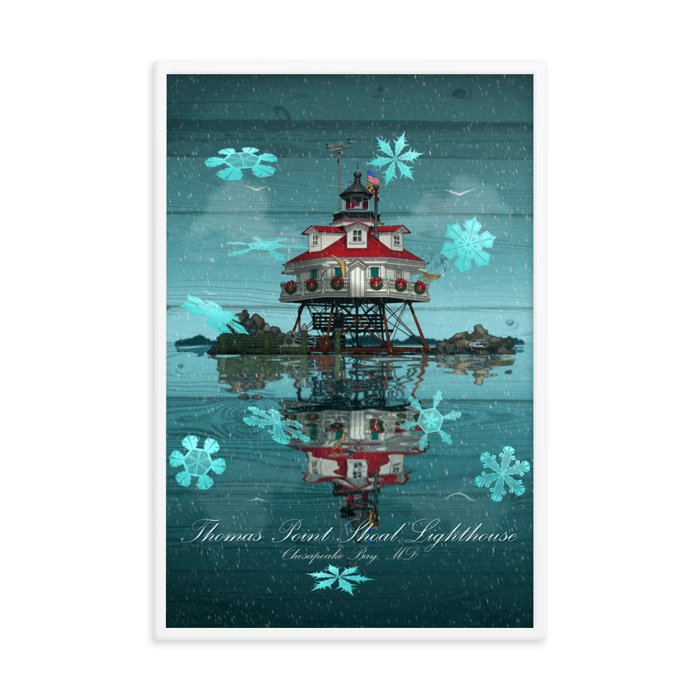 Framed Thomas Point Shoal Lighthouse Poster