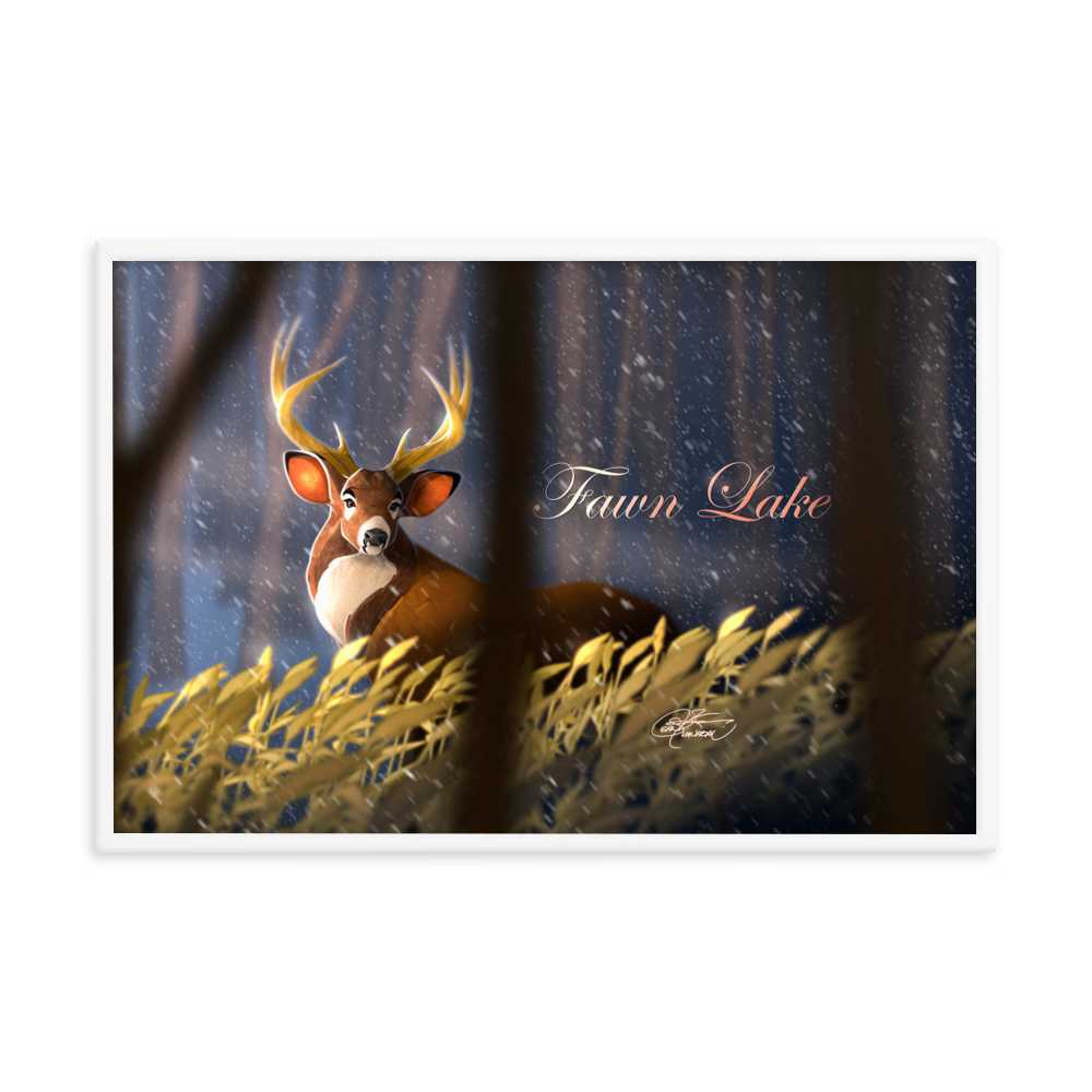 Framed Fawn Lake Poster
