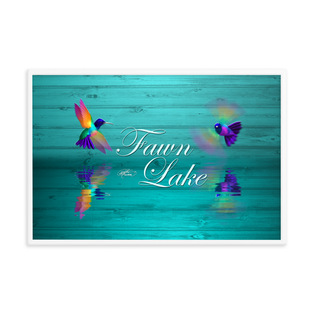 Framed Fawn Lake Hummingbirds Poster