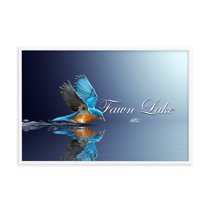 Framed Fawn Lake Bluebird Poster