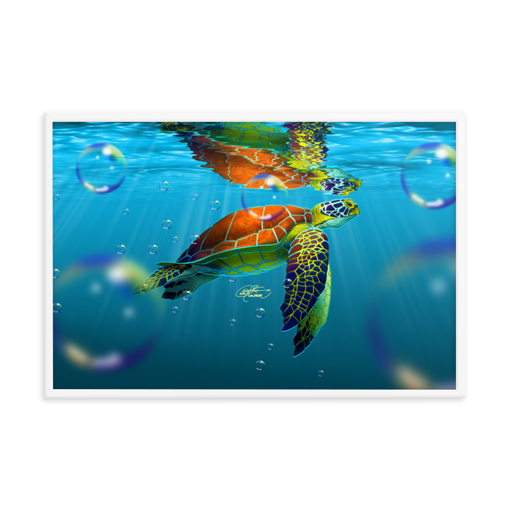 Framed Sea Turtle Poster