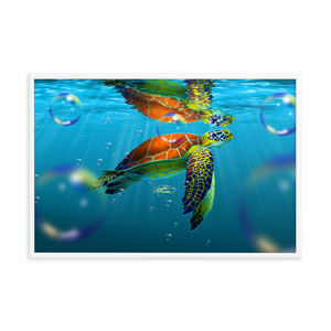 Framed Sea Turtle Poster