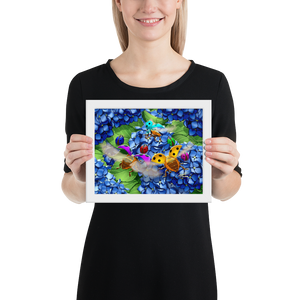 Framed Hydrangea Ladybug Poster
