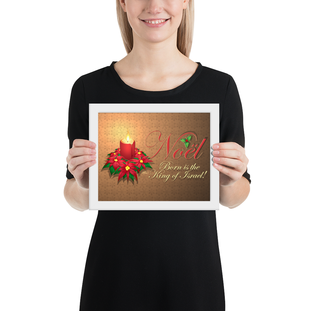 Framed Noel Poinsettia Poster