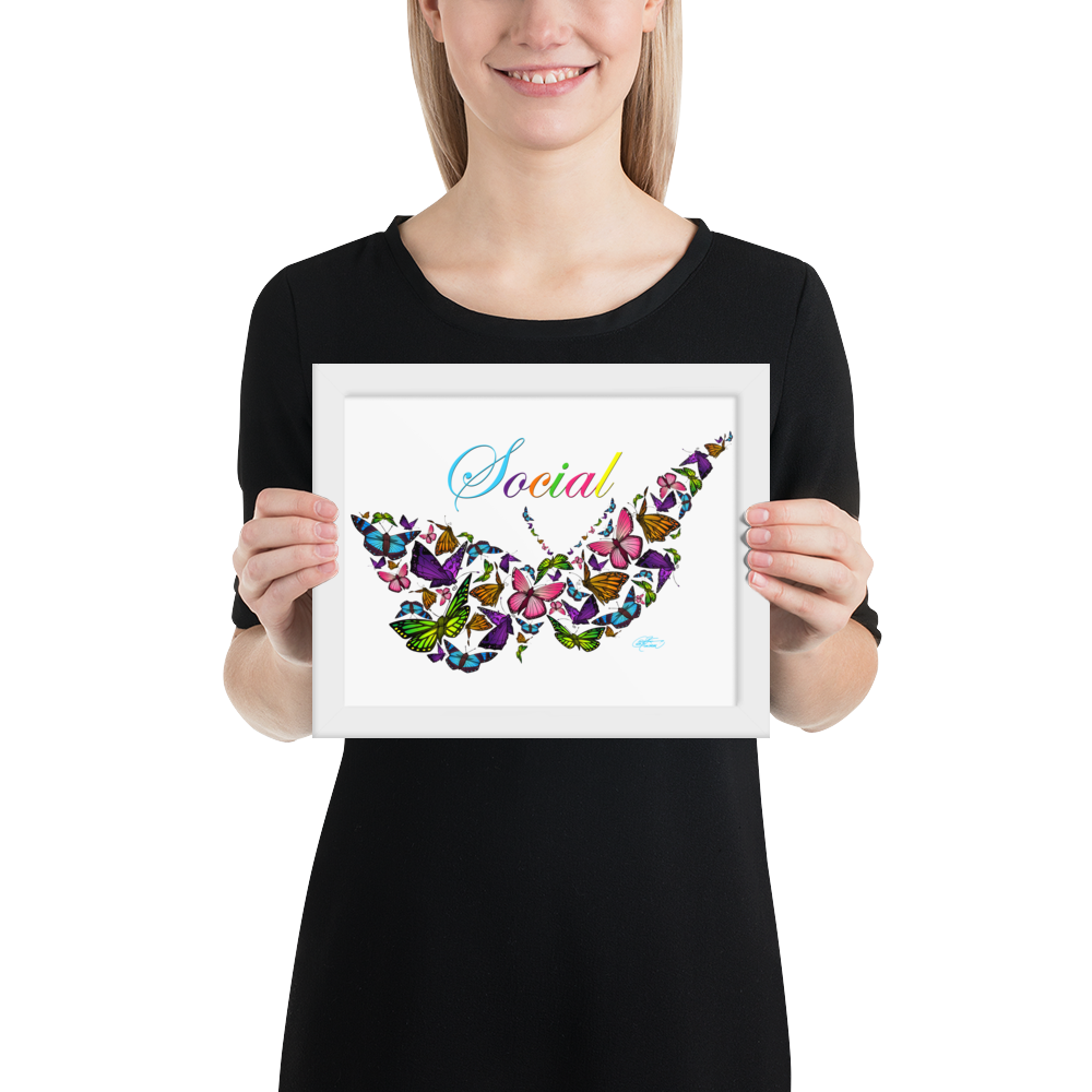 Framed Social Butterfly Poster